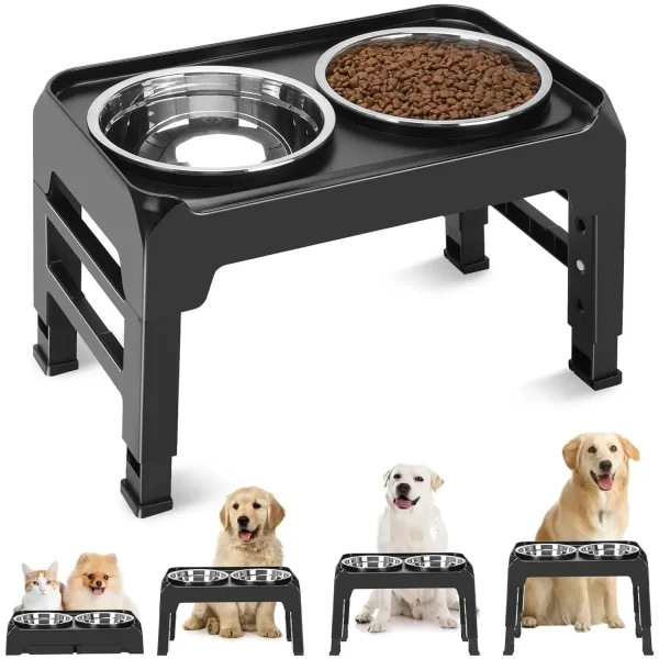 Alimentador de altura ajustavel para proteger o pescoço e a coluna do seu cão
